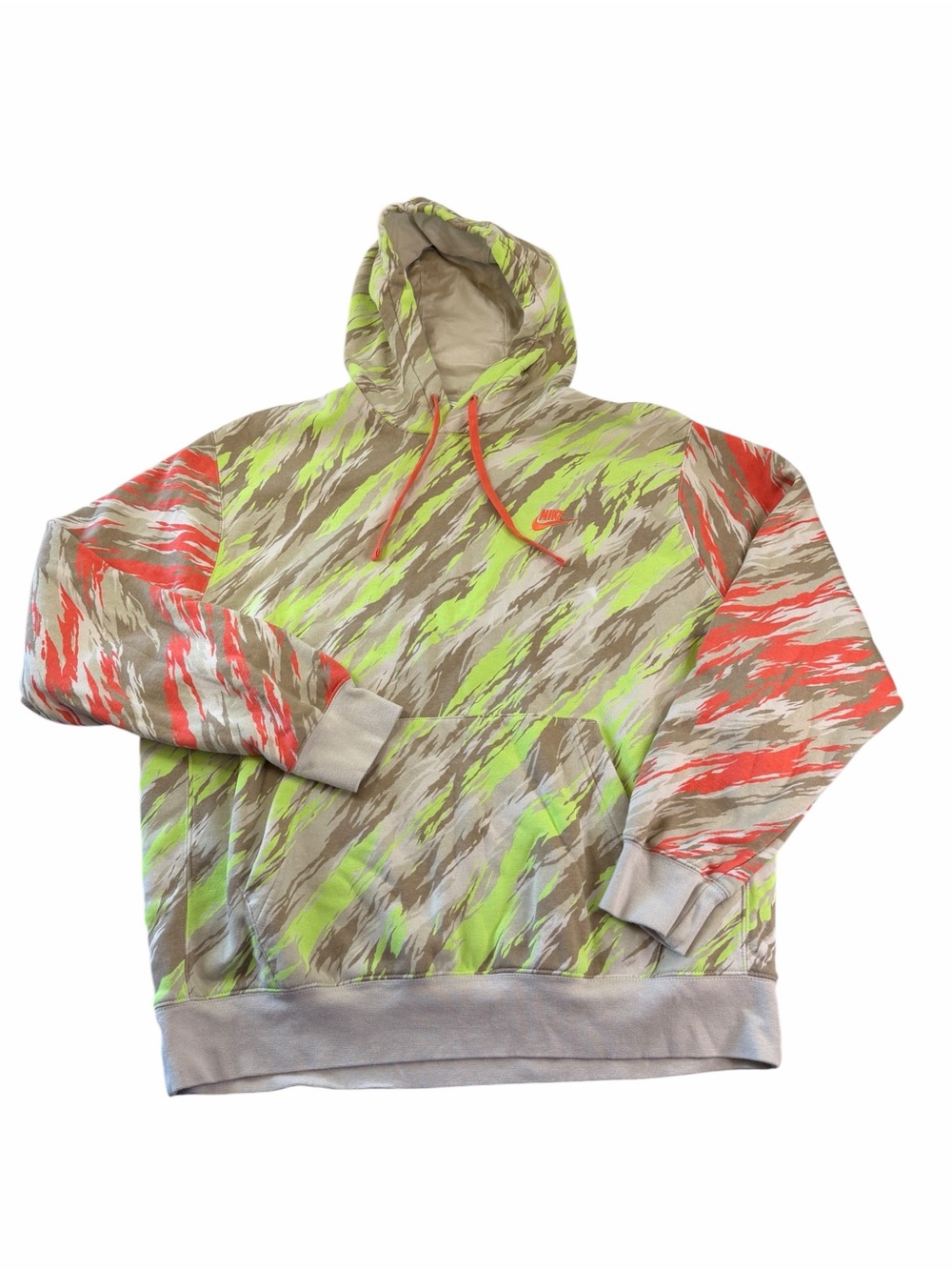 Nike Streaks Pullover Hoodie - Neon Green & Coral